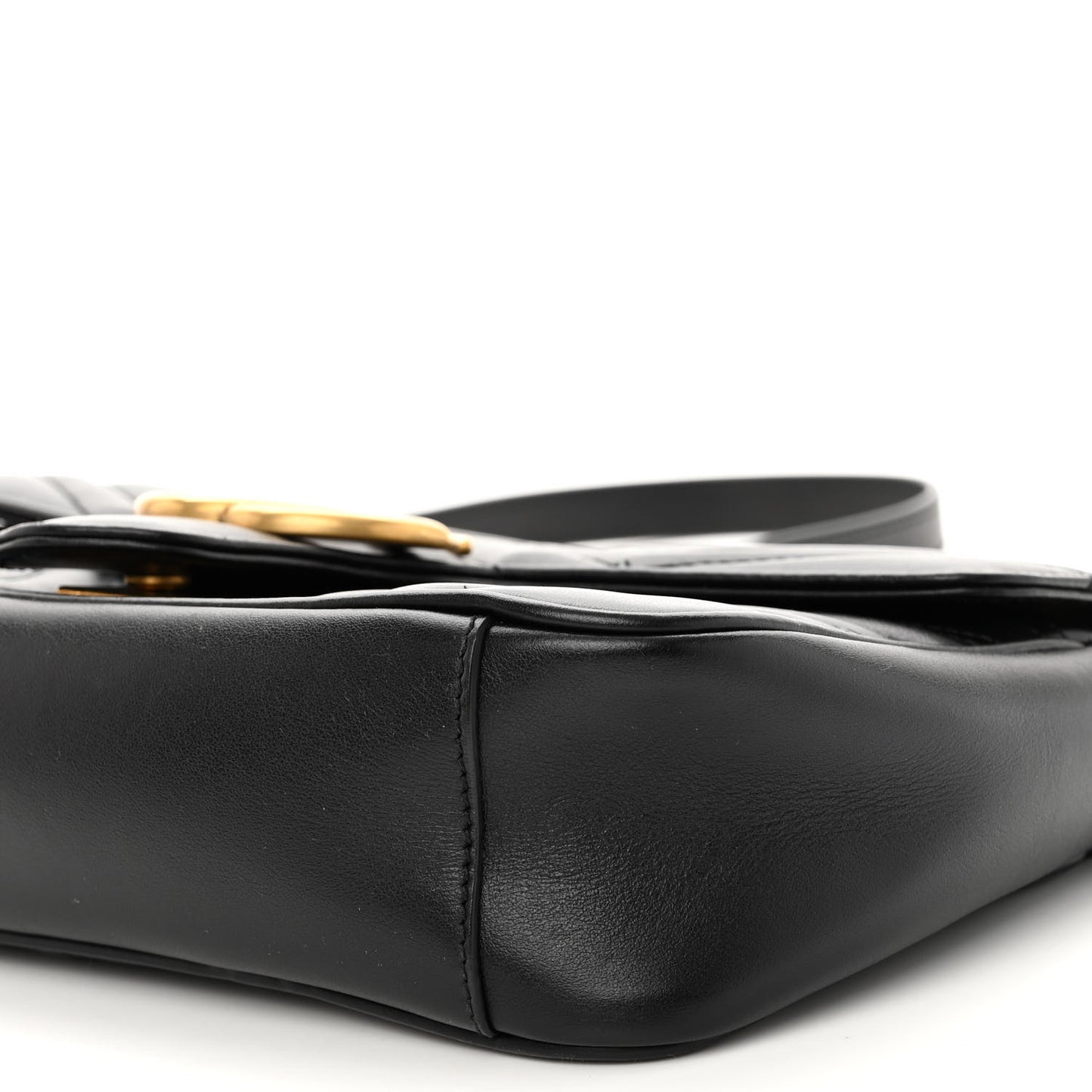 Calfskin Matelasse Small GG Marmont Shoulder Bag Black