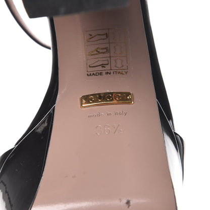 Gucci Patent Horsebit Platform Sandals 36.5 Black 9 of 11