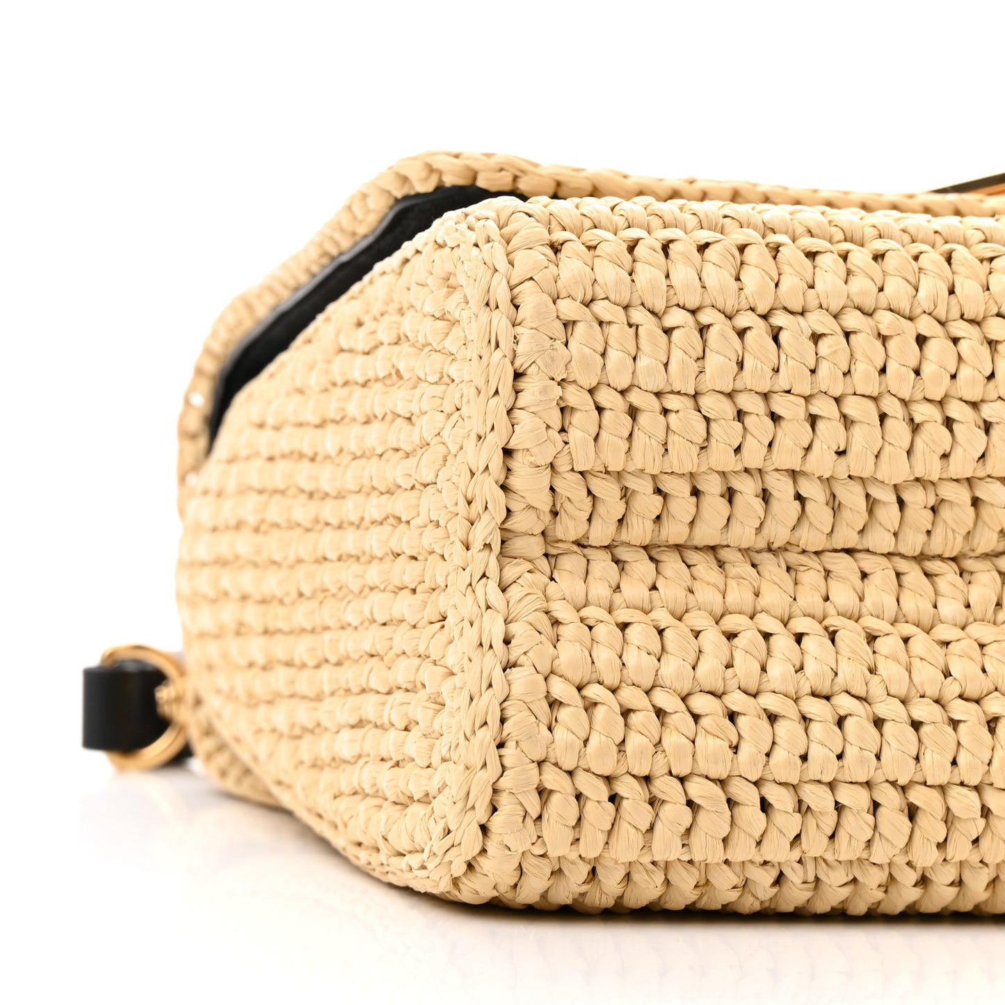 Madgascan Raffia Woven Twist Shoulder Bag MM Natural