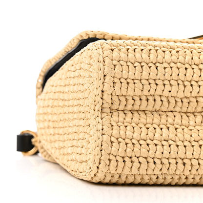 Louis Vuitton Madgascan Raffia Woven Twist Shoulder Bag MM Natural 8 of 9