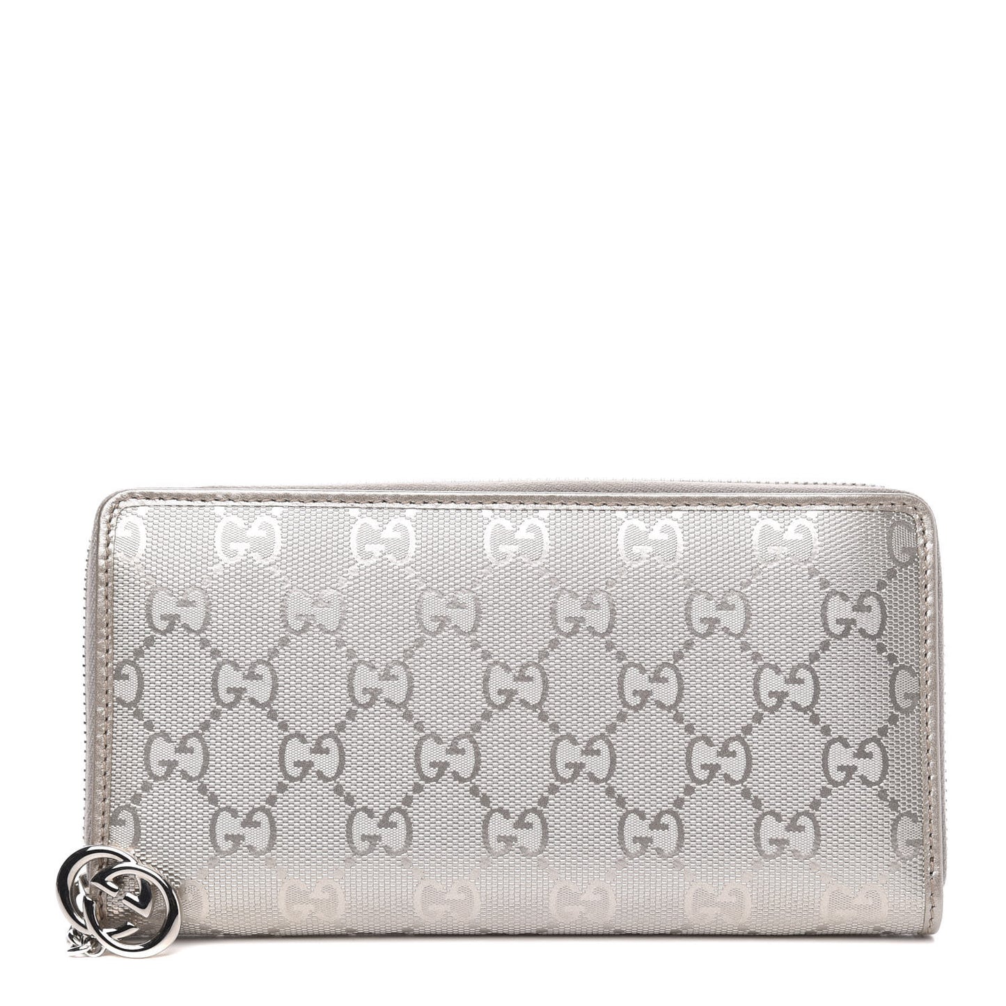 Imprime Monogram GG Pierce Zip Around Wallet Silver