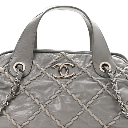 Chanel Calfskin Ultra Stitch Bowler Grey 8 of 11