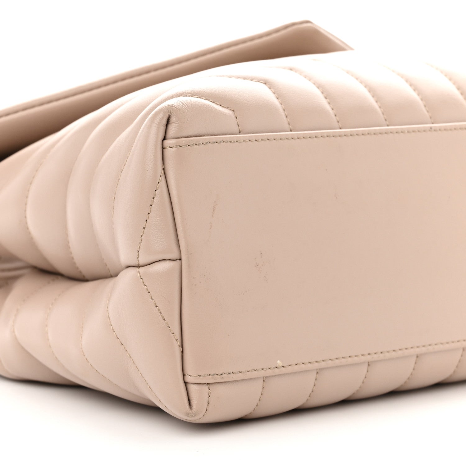 Saint Laurent Calfskin Y Quilted Monogram Medium Loulou Chain Satchel Light Natural 8 of 10