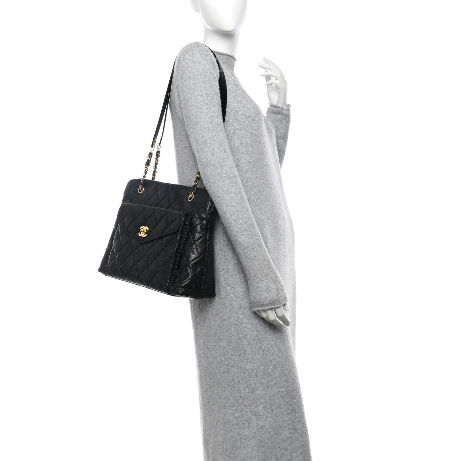 Chanel Caviar Quilted Flap Shoulder Bag Black 2 of 11