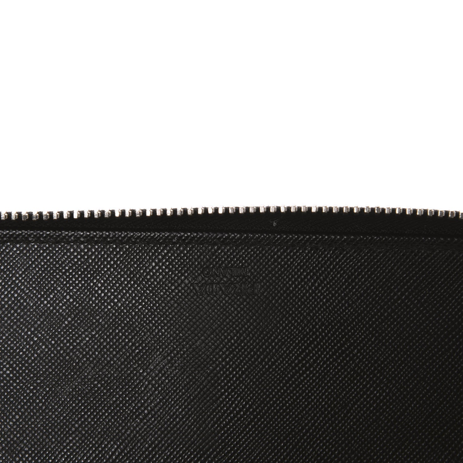 Prada Saffiano Large Zip Around Travel Wallet Black 6 of 6