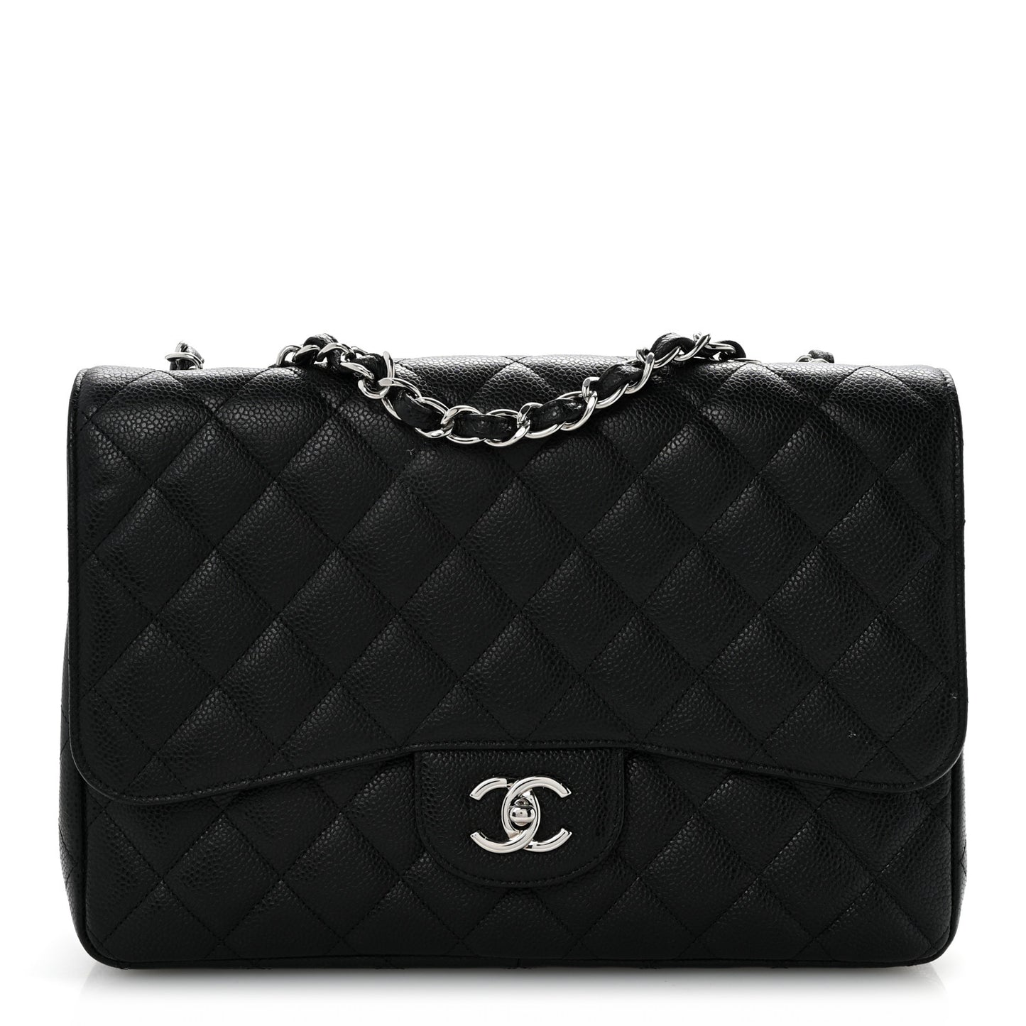 Caviar Quilted Jumbo Single Flap Black