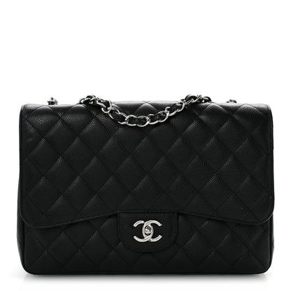 Chanel Caviar Quilted Jumbo Single Flap Black 1 of 14