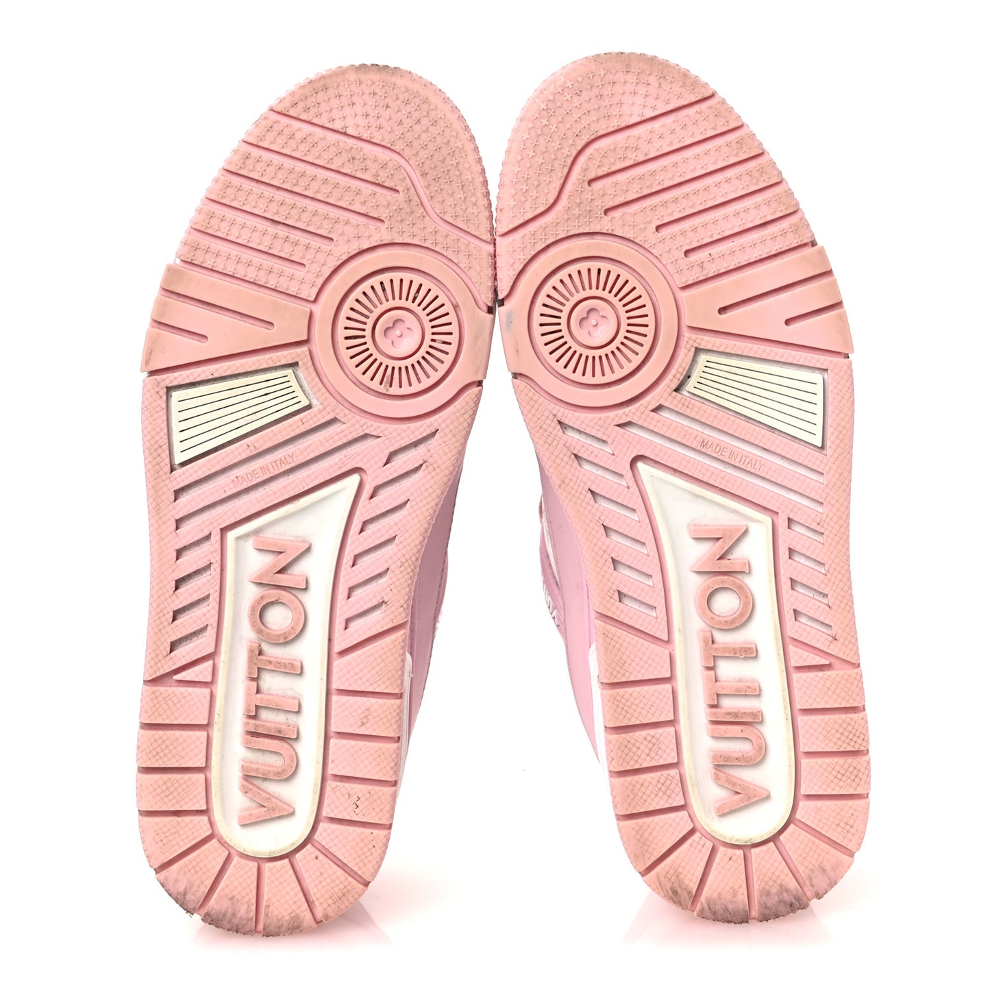 Calfskin Monogram Womens LV Trainer Sneakers 36.5 Light Pink