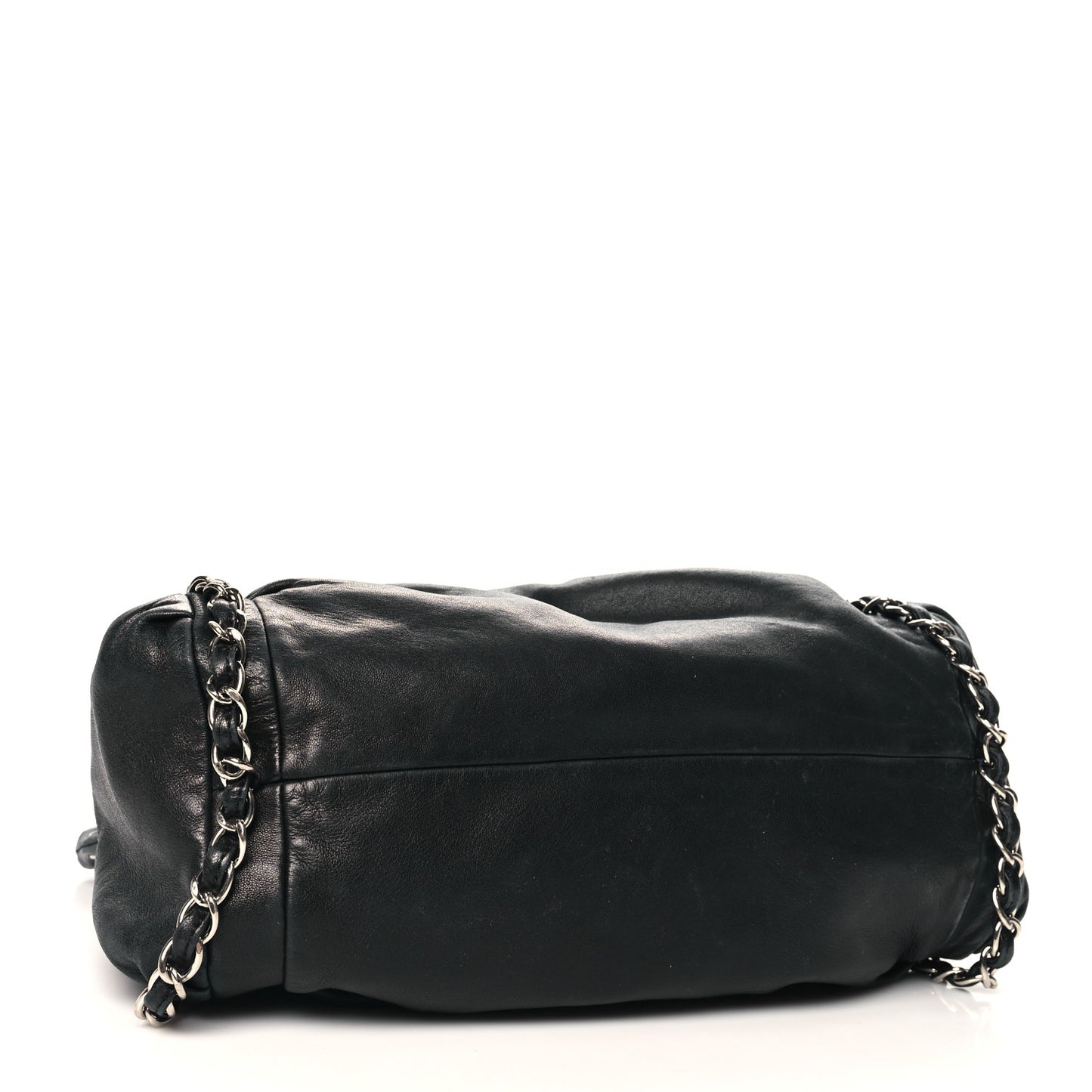 Lambskin Large Sharpei Shoulder Bag Black