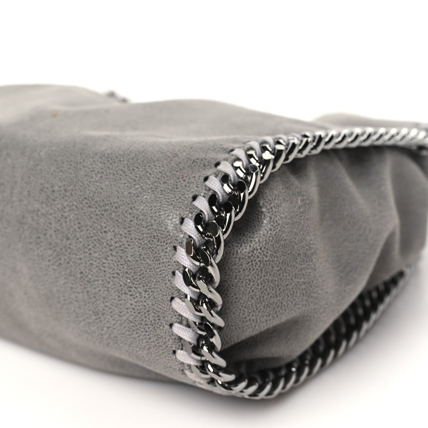 Stella McCartney Shaggy Deer Mini Falabella Fold Over Tote Light Grey 10 of 11