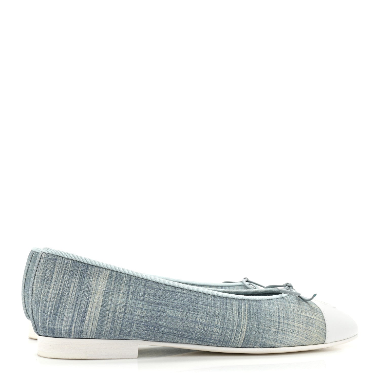 Chanel Denim Lambskin CC Cap Toe Ballerina Flats 41 Light Blue 4 of 12