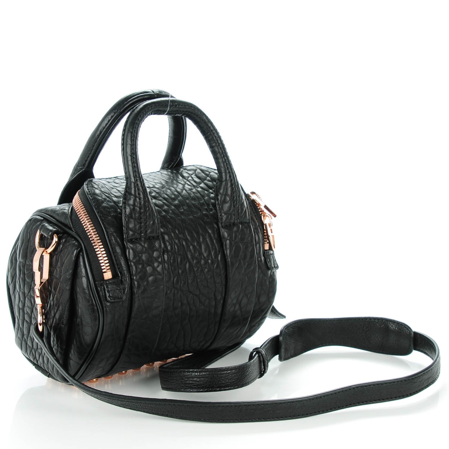 Alexander Wang Pebbled Lambskin Mini Rockie Black Rose Gold Hardware 3 of 8