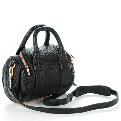 Alexander Wang Pebbled Lambskin Mini Rockie Black Rose Gold Hardware 3 of 8