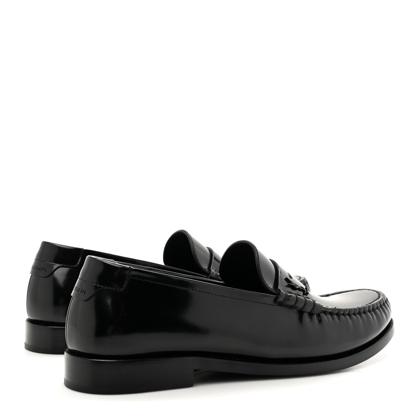 Glazed Calfskin Le Loafer 15 Penny Slippers 40 Black