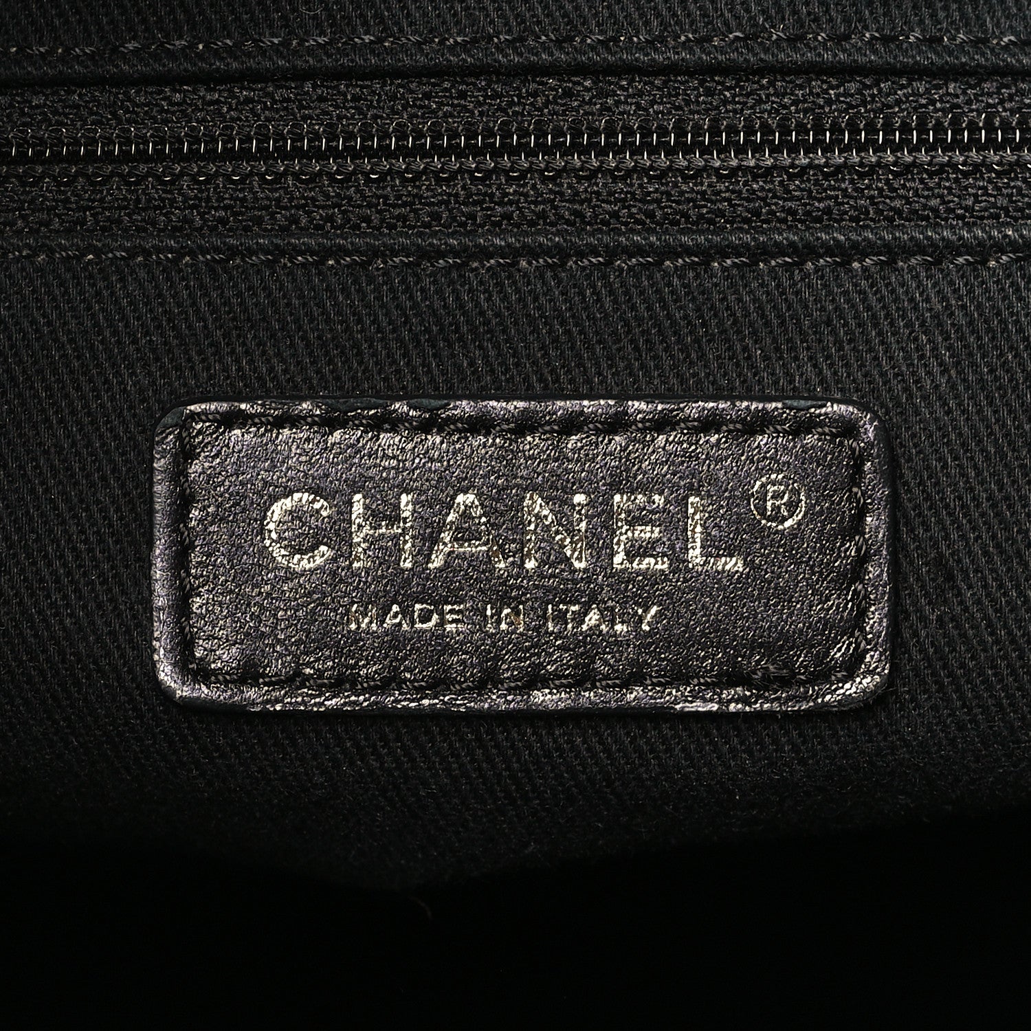 Chanel Iridescent Grained Calfskin Stitched Accordion Tote Dark Grey 6 of 13