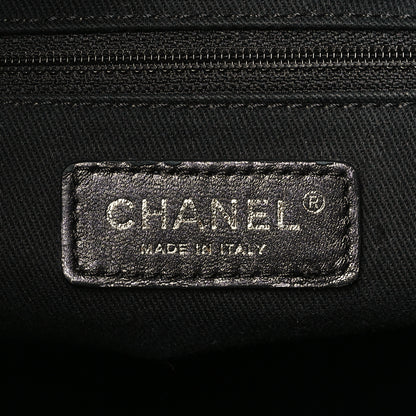 Chanel Iridescent Grained Calfskin Stitched Accordion Tote Dark Grey 6 of 13