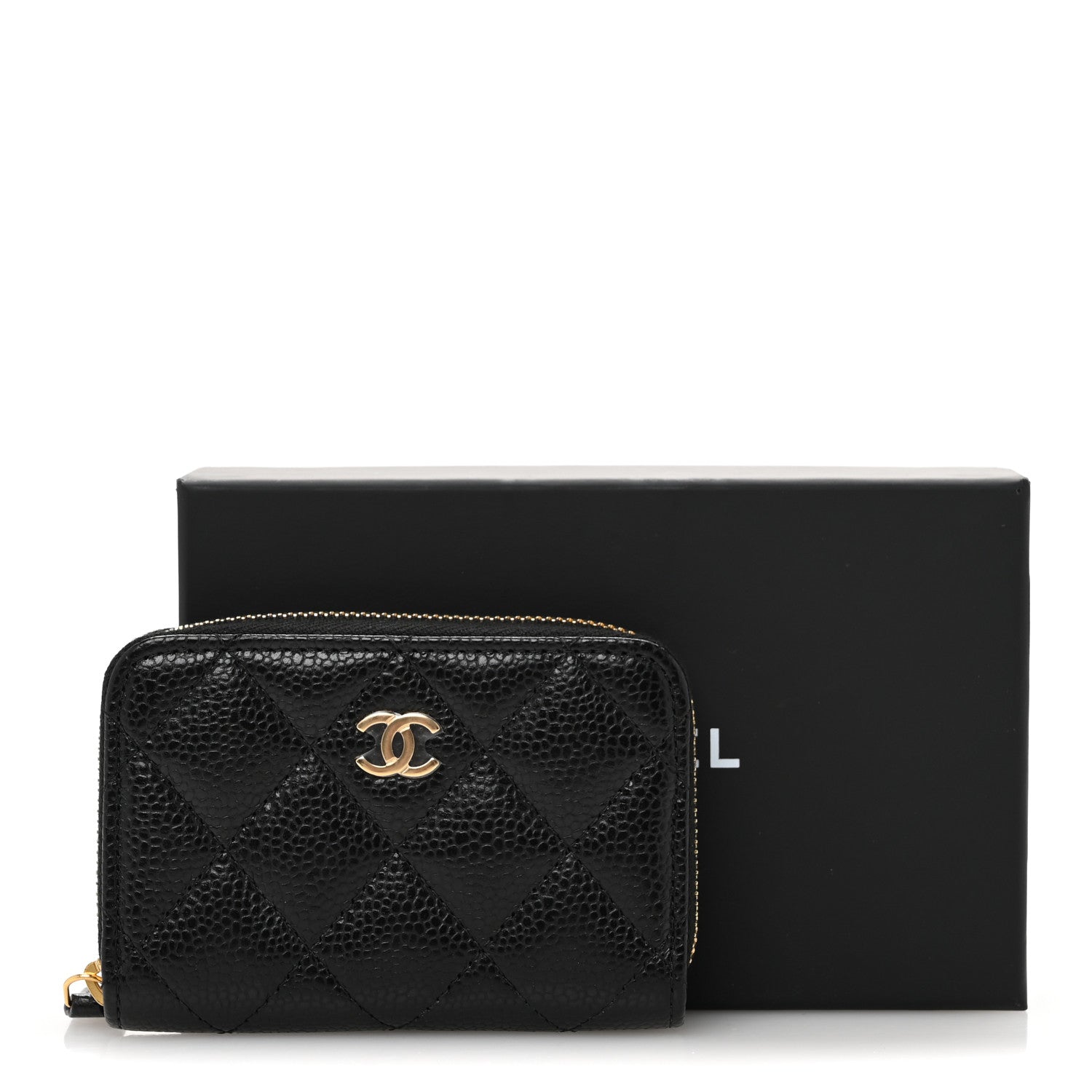 Chanel Caviar Quilted Zip Coin Purse Black 8 of 8