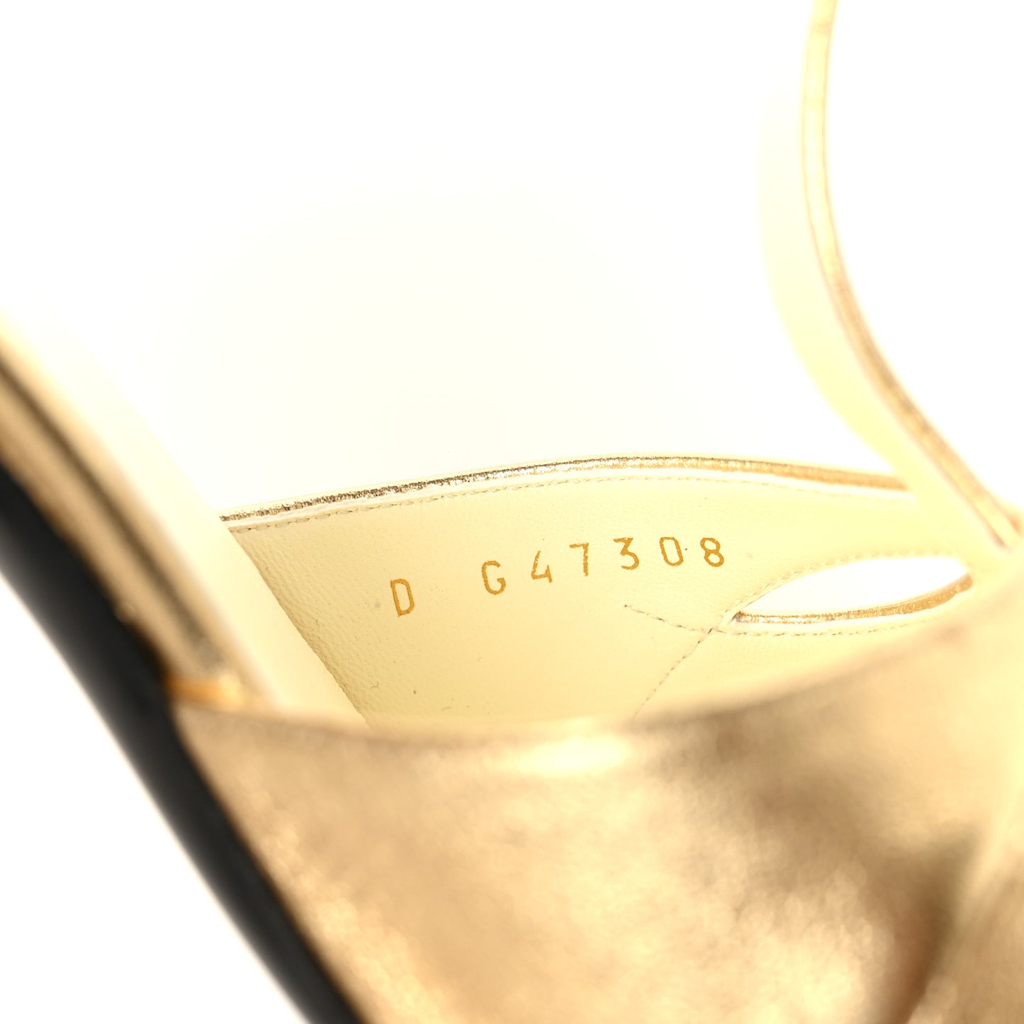 Laminated Lambskin Cap Toe CC Mary Jane Pumps 38 Gold Black