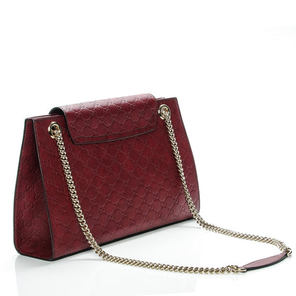 Gucci Soft Guccissima Large Emily Chain Shoulder Bag Classic Ruby 3 of 6