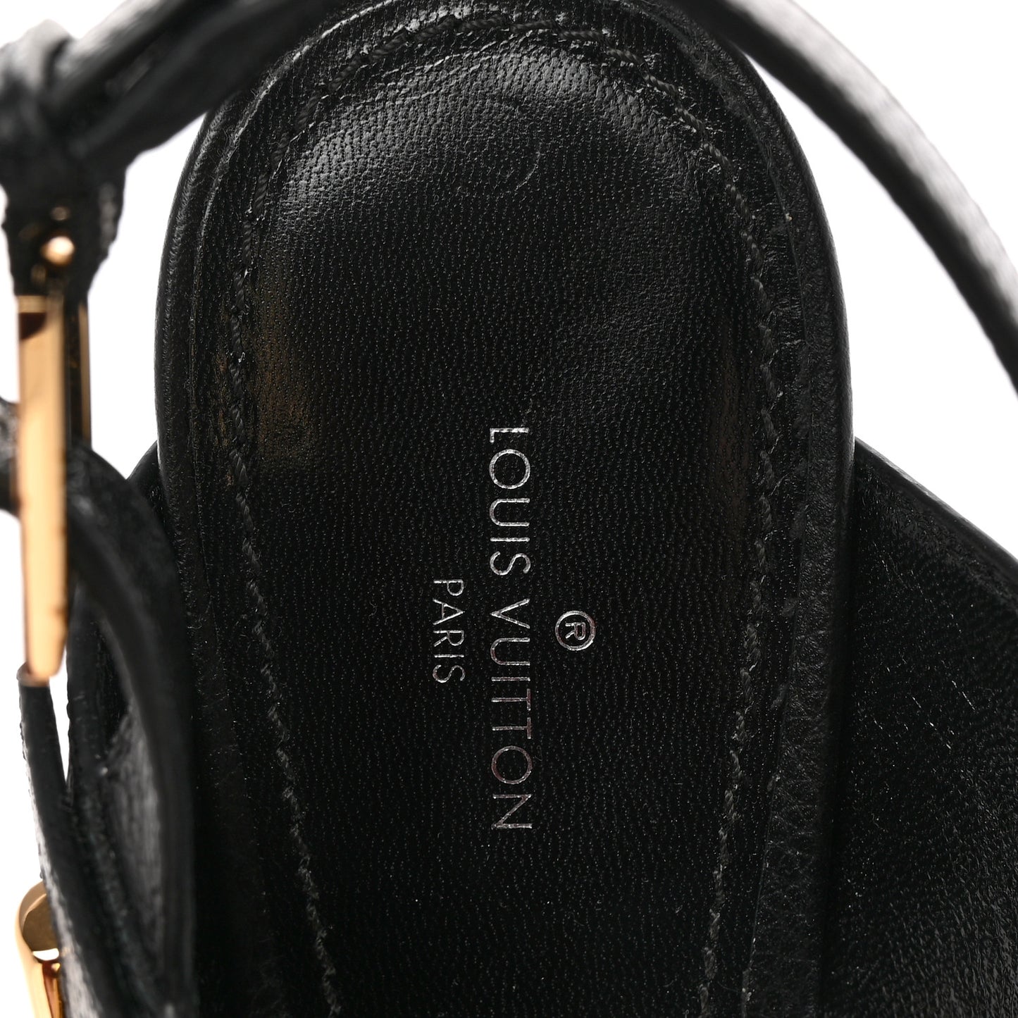 Grained Calfskin Horizon Platform Sandals 40 Black
