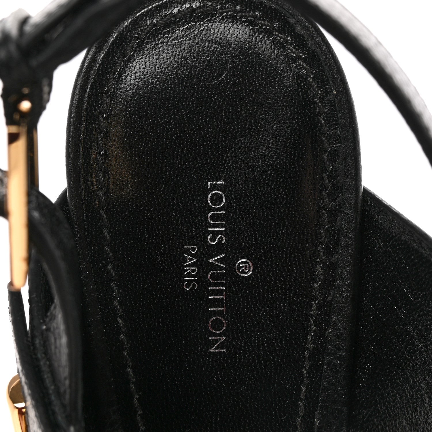 Louis Vuitton Grained Calfskin Horizon Platform Sandals 40 Black 7 of 9