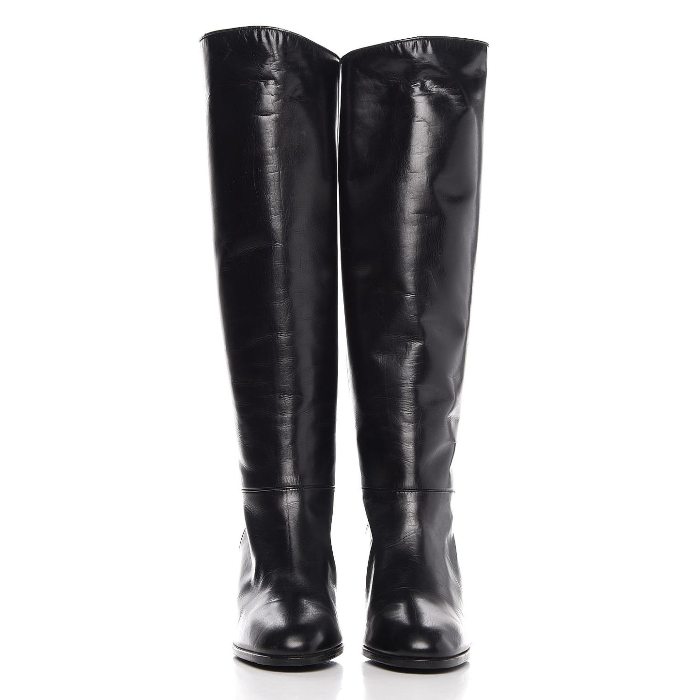 Calfskin Tall Boots 35.5 Black
