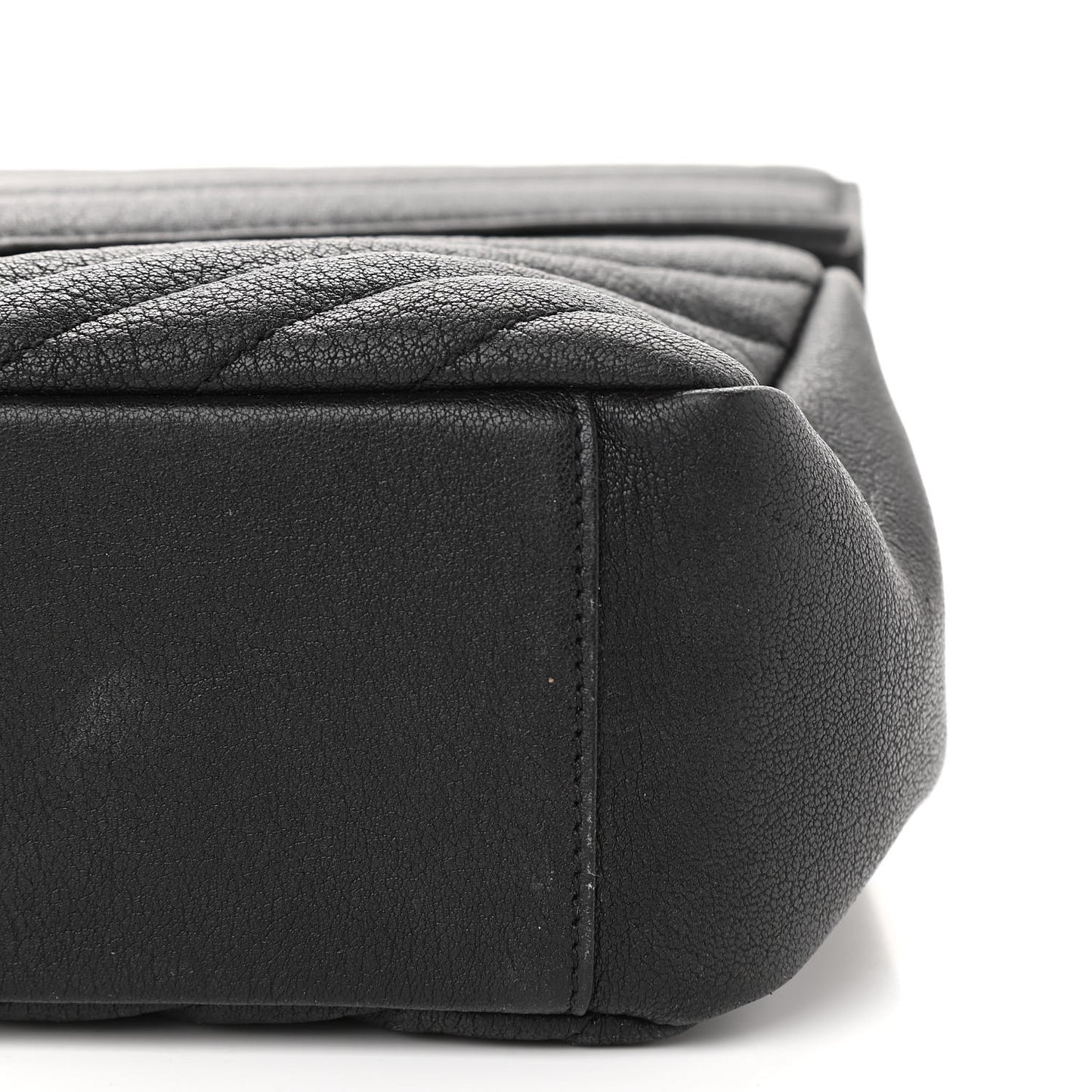 Sheepskin Matelasse Chevron Monogram Large College Satchel Black