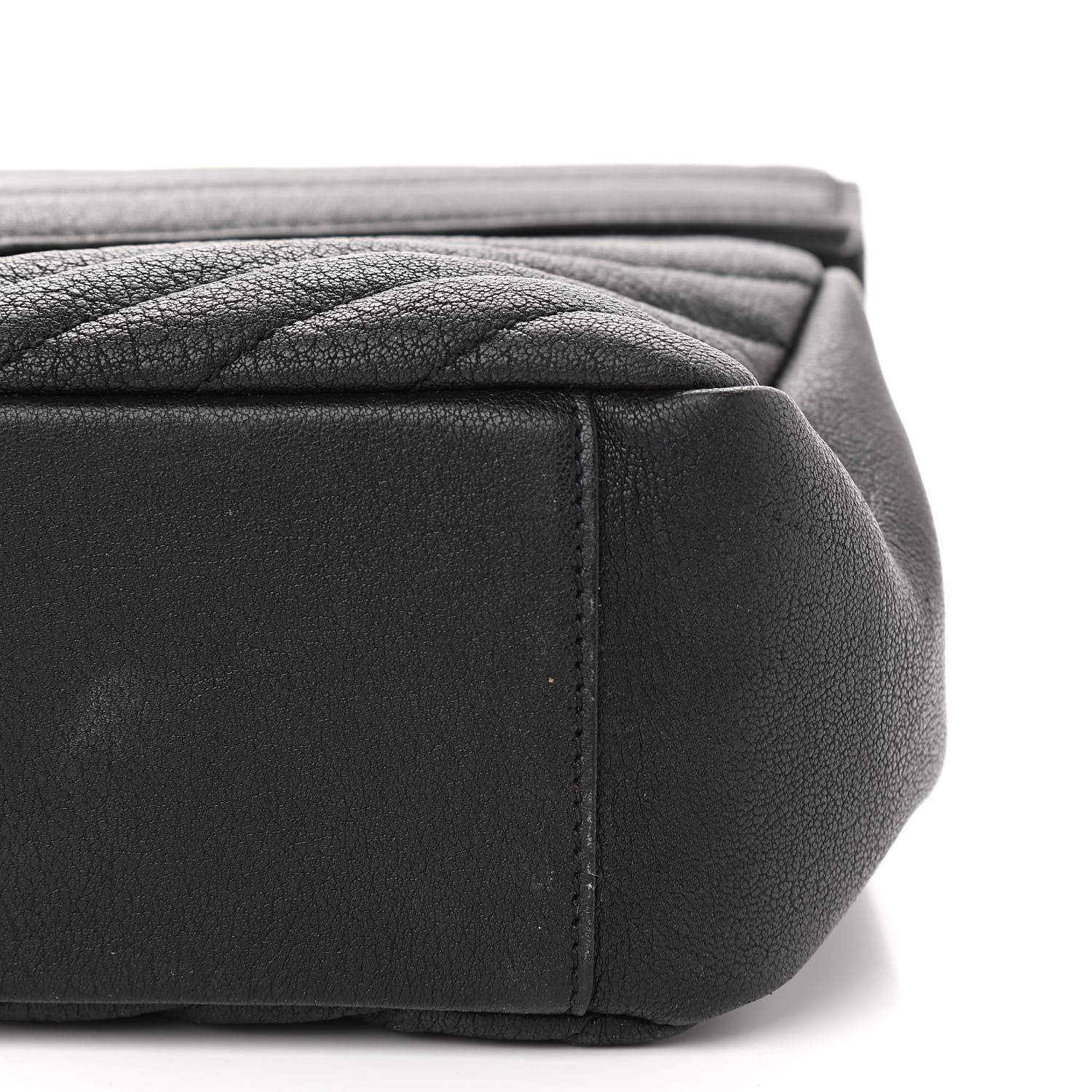 Saint Laurent Sheepskin Matelasse Chevron Monogram Large College Satchel Black 10 of 11