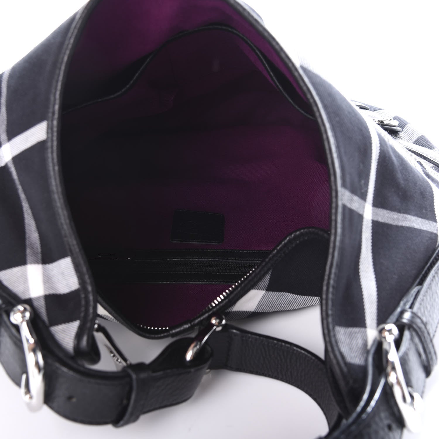 Burberry Black Check Larkin Hobo Black 5 of 9