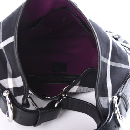 Burberry Black Check Larkin Hobo Black 5 of 9
