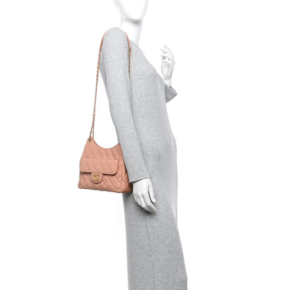 Chanel Caviar Quilted Wavy CC Hobo Beige 2 of 14