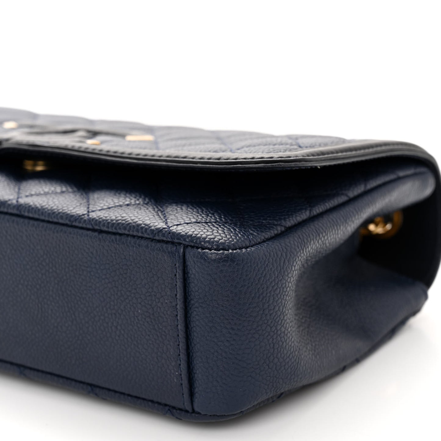 Caviar Quilted Medium CC Filigree Flap Navy Black