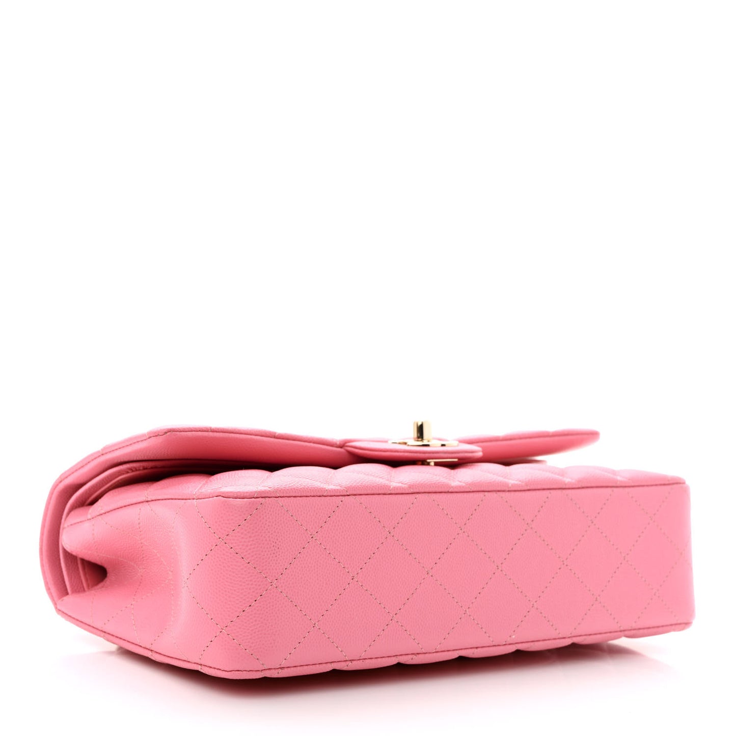 Caviar Quilted Medium Double Flap Pink