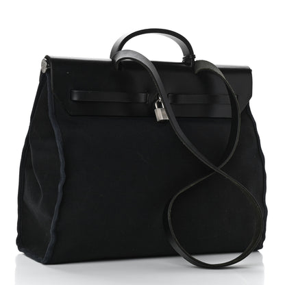 Hermes Toile Vache Calfskin Herbag 39 MM Black 3 of 11
