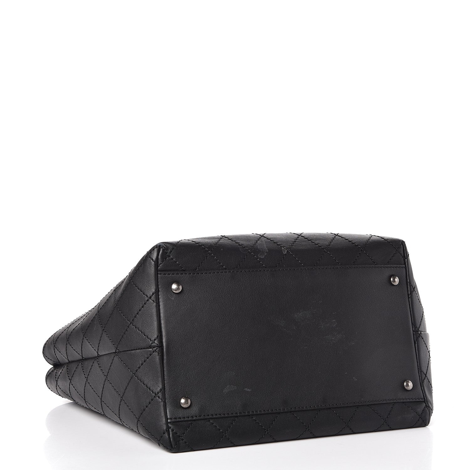 Chanel Calfskin Stitched Medium Shopping Tote Black 4 of 15