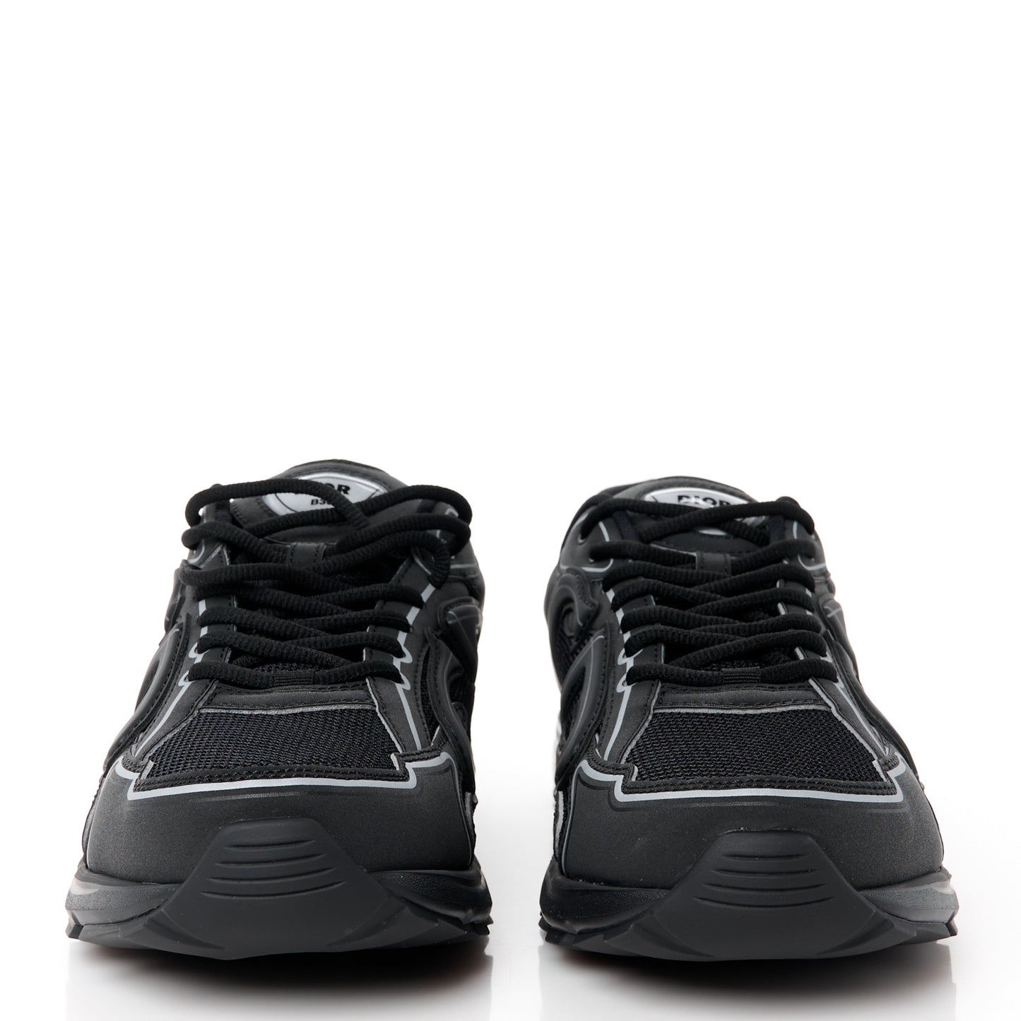 Technical Mesh Calfskin Mens B30 Sneakers 44 Black