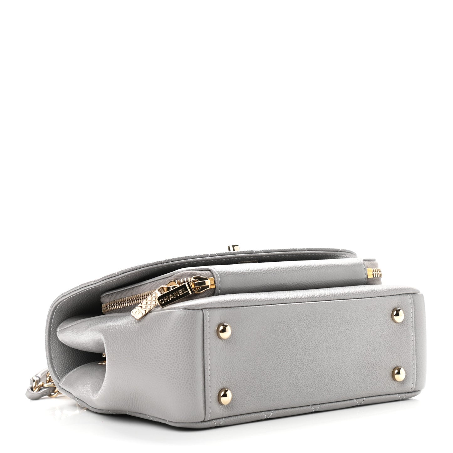 Caviar Quilted Medium Business Affinity Flap Grey