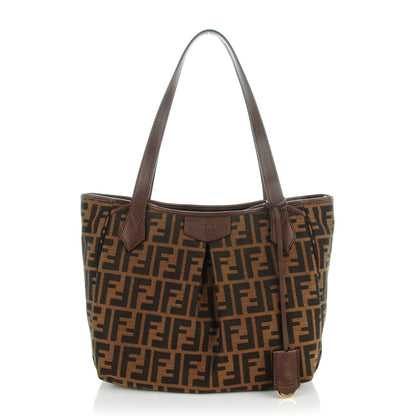 Fendi Zucca Vitello Artic Medium Shopping Tote Tobacco Castagna 1 of 8