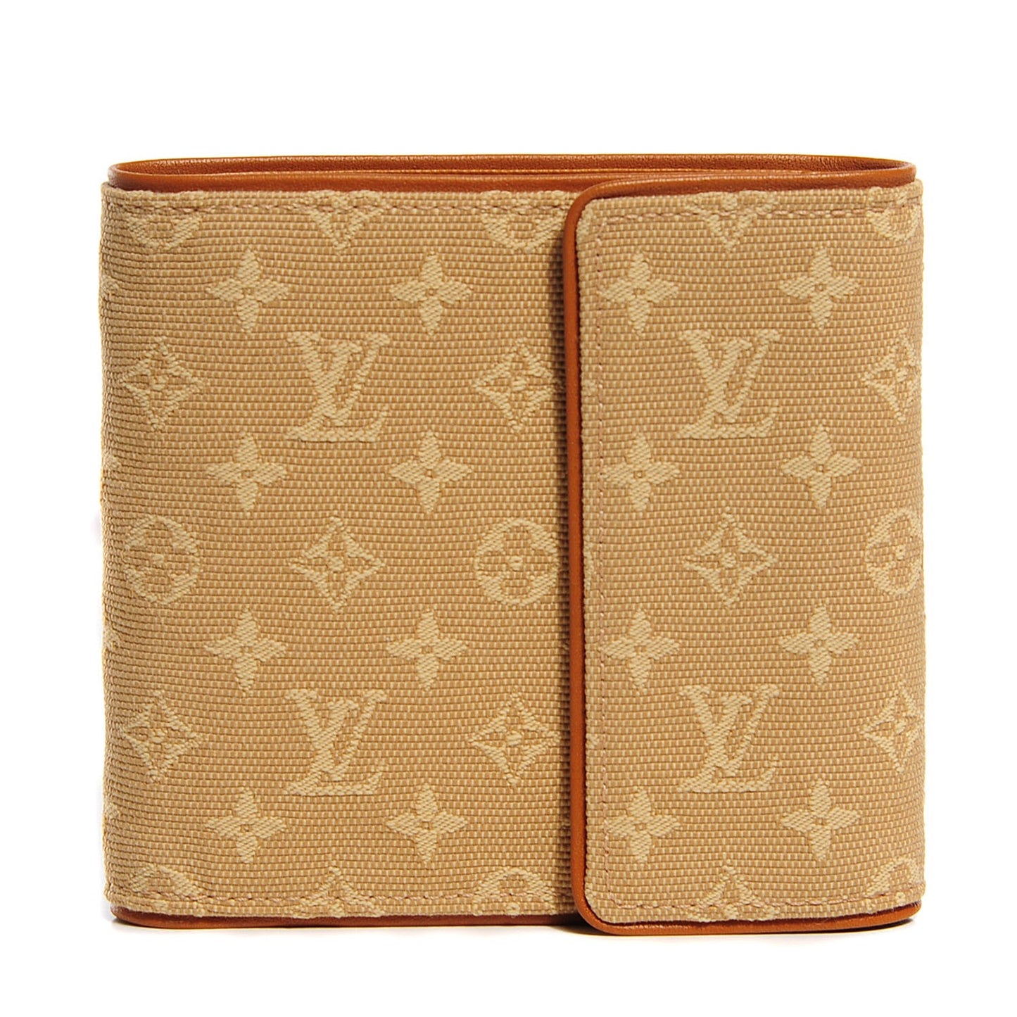Mini Monogram Compact Wallet Beige