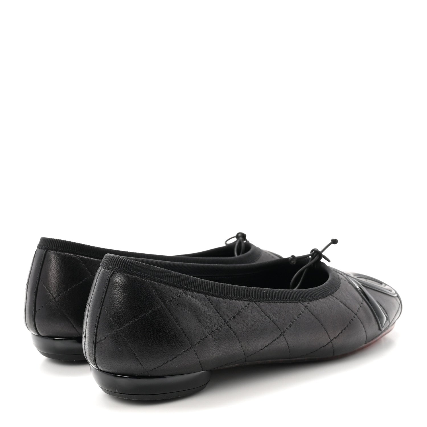 Chanel Lambskin Quilted Cambon Ballerina Flats 36 Black 5 of 9