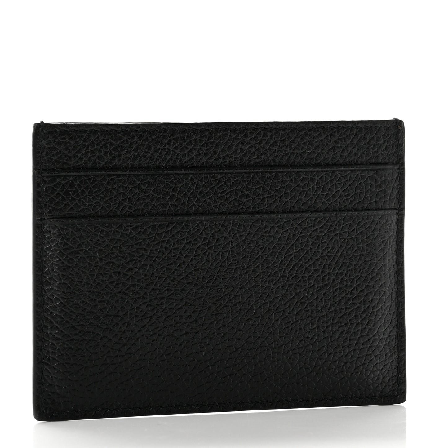 Calfskin City Logo Cash Card Holder Black White
