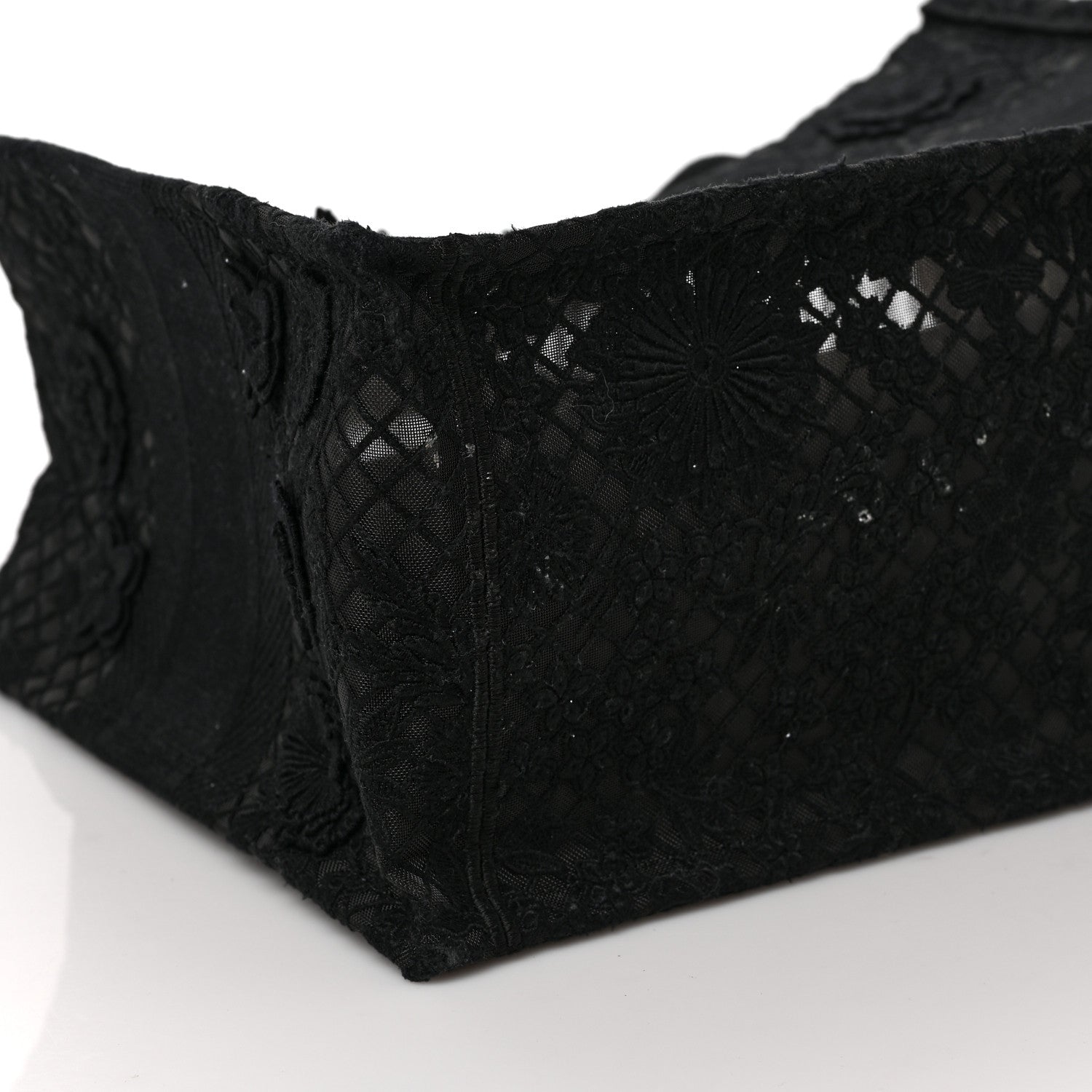 Christian Dior Embroidered 3D Macrame D-Lace Butterfly Medium Book Tote Black Multicolor 8 of 9
