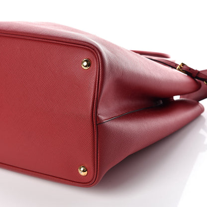 Prada Saffiano Cuir Medium Double Bag Rosso 7 of 13