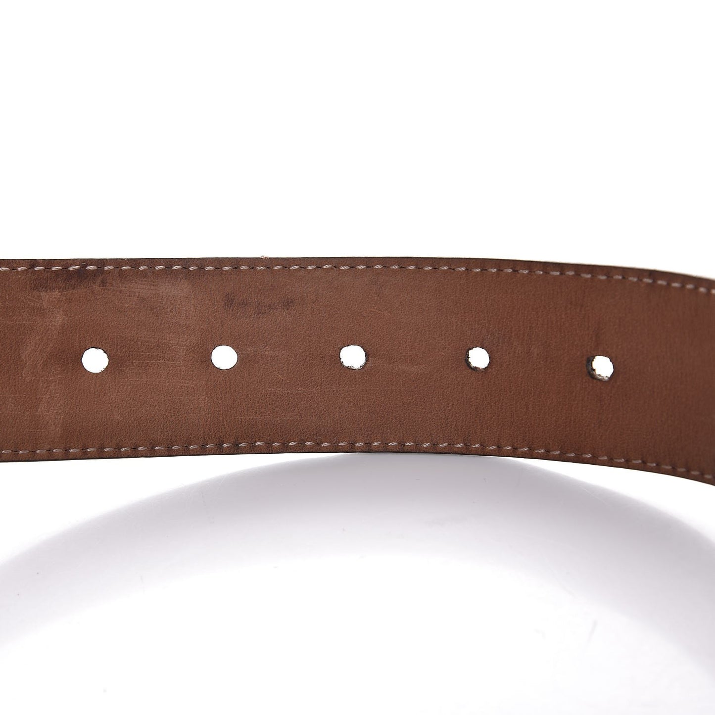 GG Supremem Monogram Selleria Calfskin Square Spur 40mm Belt 80 32 Beige Blue