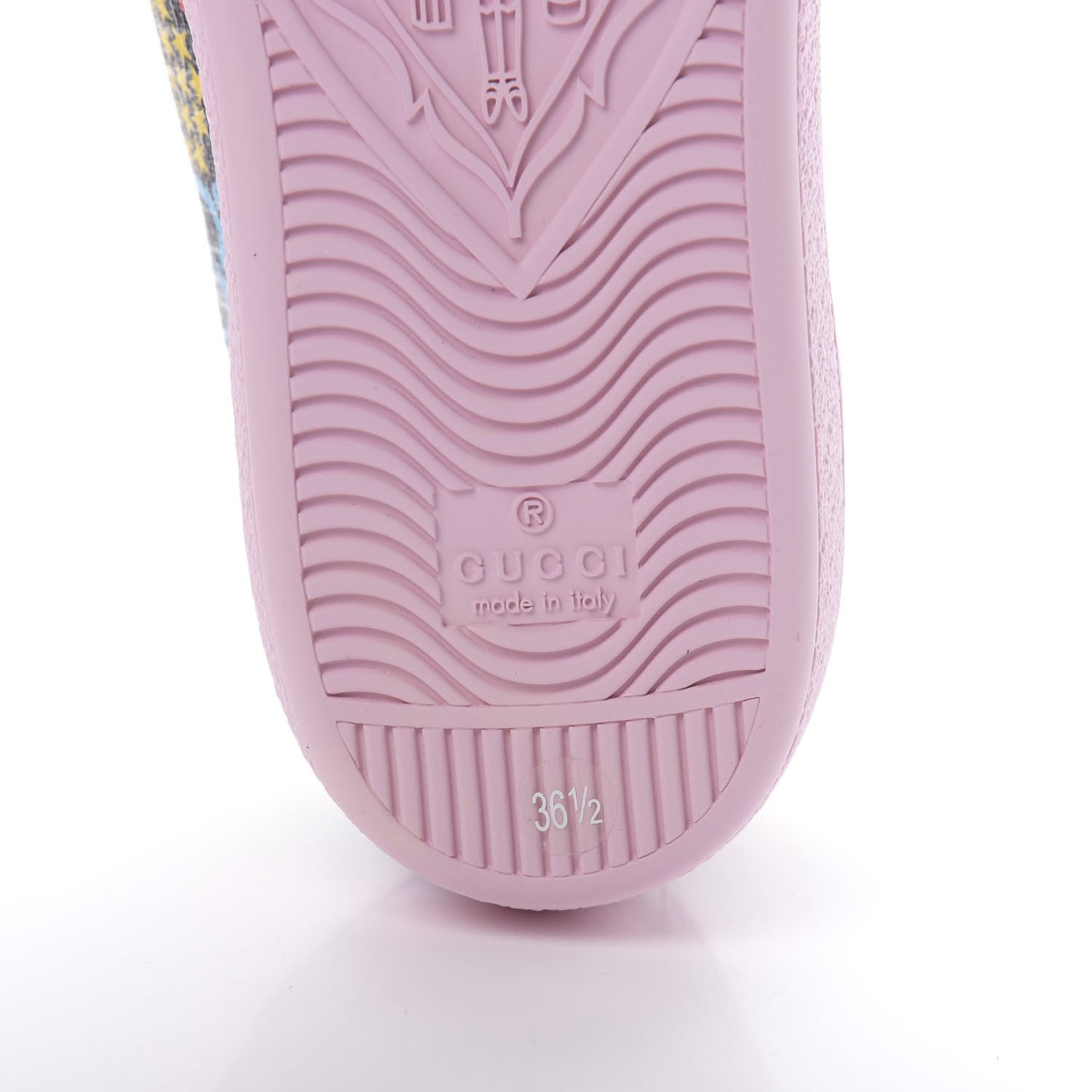 GG Supreme Monogram Psychedelic Womens Ace Sneakers 36.5 Black Multicolor Sugar Pink