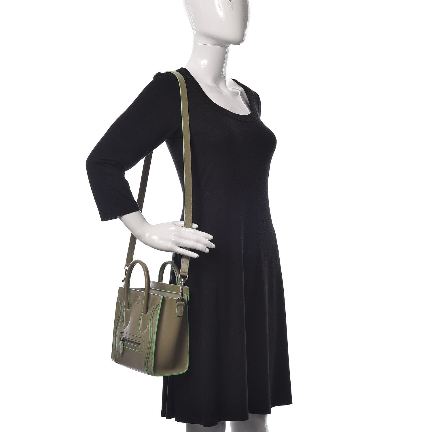 Celine Satin Calfskin Nano Debossed Luggage Light Khaki 2 of 11