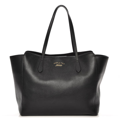 Gucci Pebbled Calfskin Medium Swing Tote Black 1 of 6