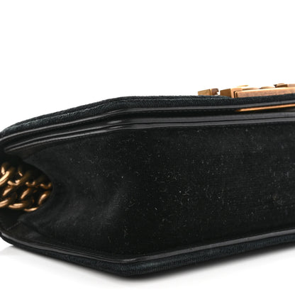 Chanel Velvet Chevron Quilted Small Boy Flap Black 9 of 10