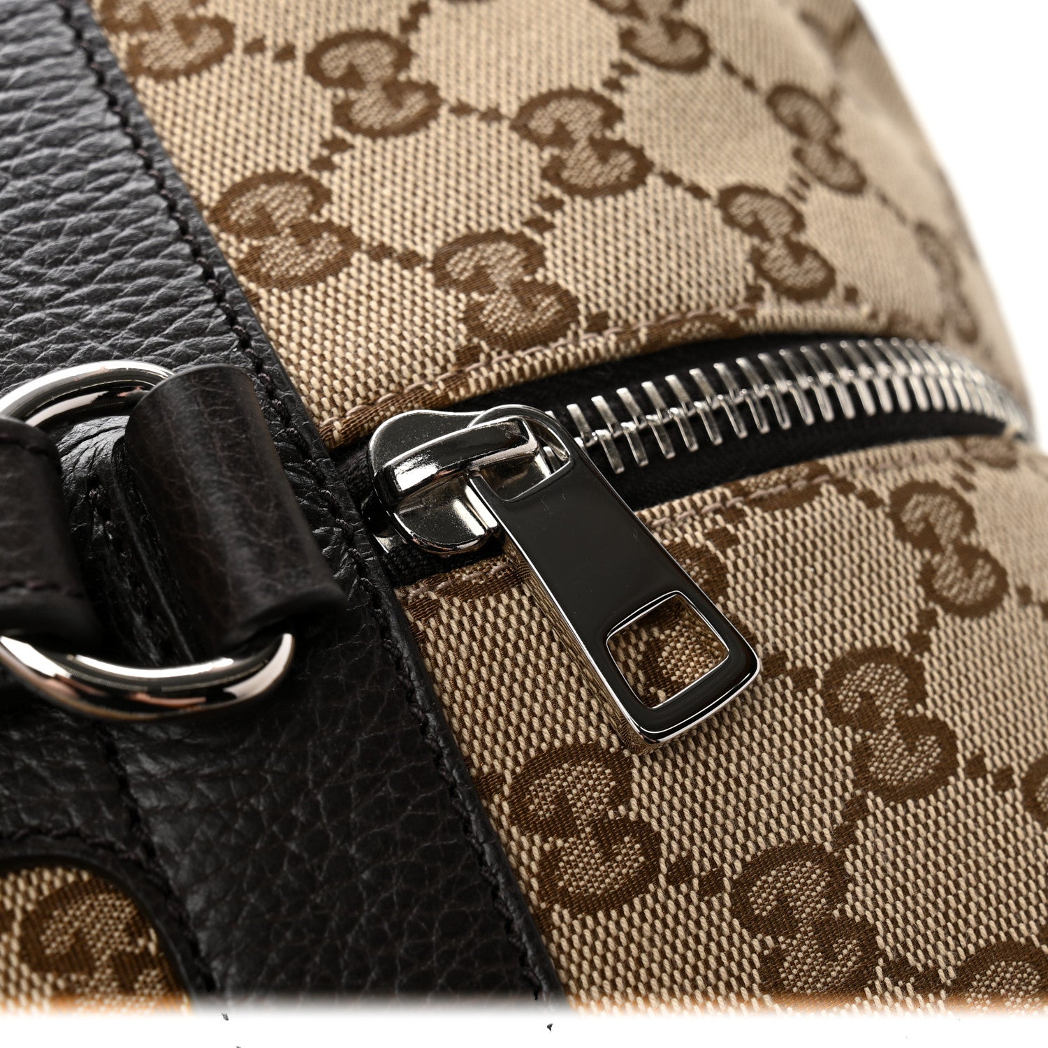 Gucci Monogram Dollar Calfskin Boston Duffle Bag Beige Ebony Testa di Moro Marrone Scuro 12 of 13