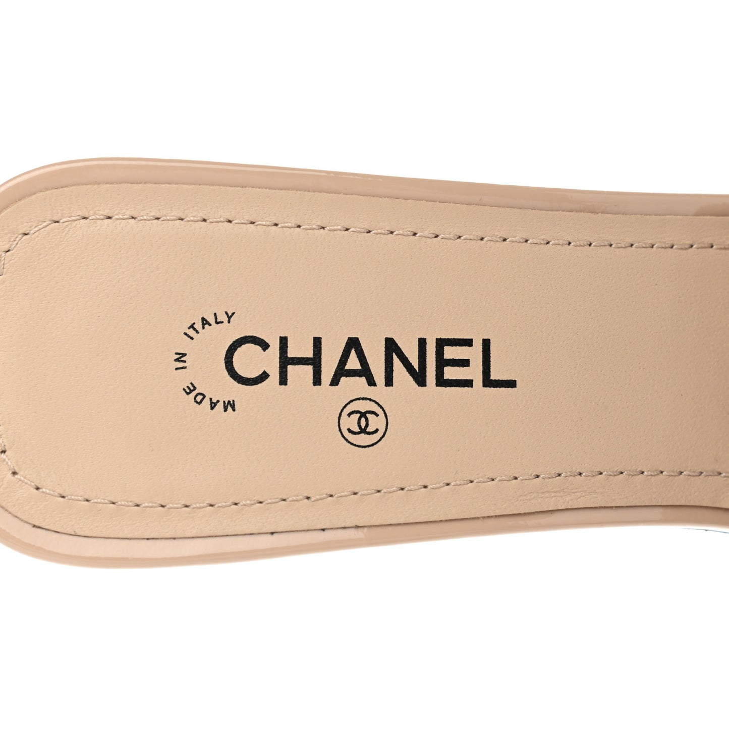 Patent CC Mules 38.5 Beige Black